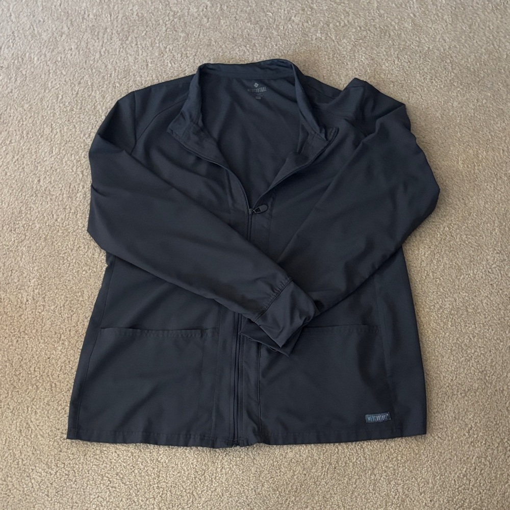 Med Couture Grey Zip Front Women's Scrub Jacket